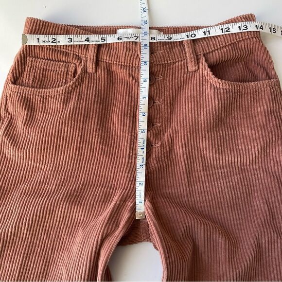 Reformation Jessie Brown Corduroy Pants crop raw hem size 27 - Picture 7 of 10